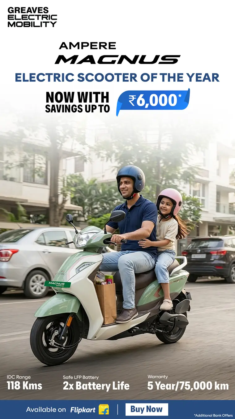 Ampere ad creative: NOW WITH SAVINGS UP TO ₹6,000*