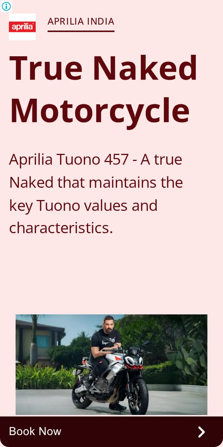 Aprilia ad creative: True Naked Motorcycle