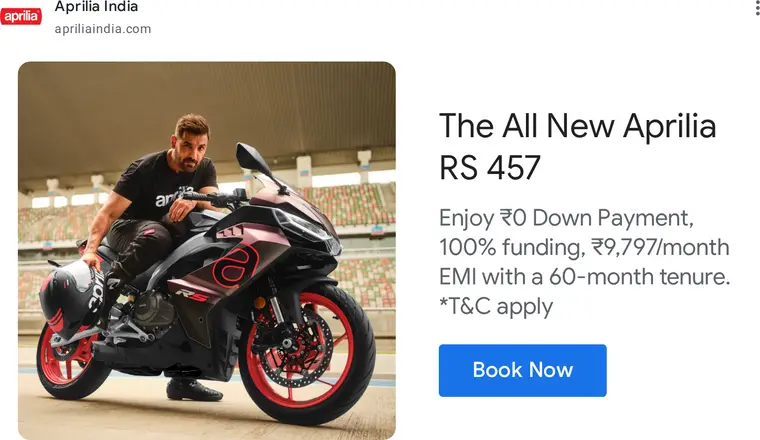 Aprilia ad creative: The All New Aprilia RS 457