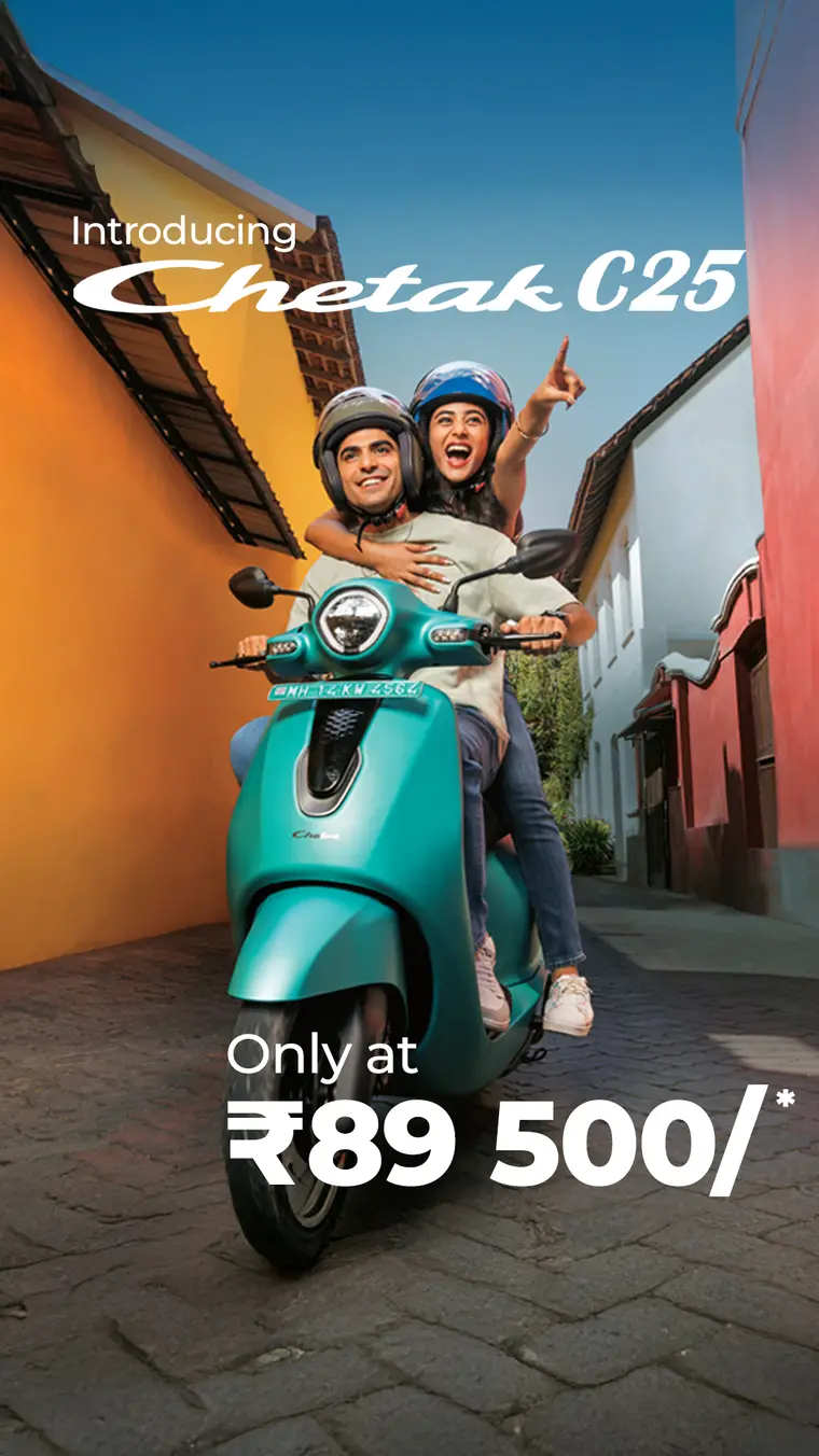 Bajaj Chetak ad creative: Only at ₹89 500/*