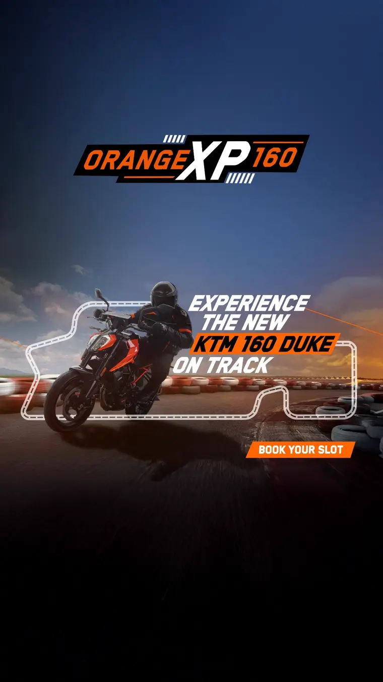 KTM ad creative: Experience the KTM 160 Duke