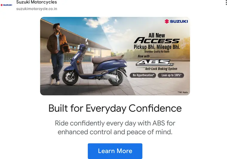 Suzuki ad creative: Built for Everyday Confidence