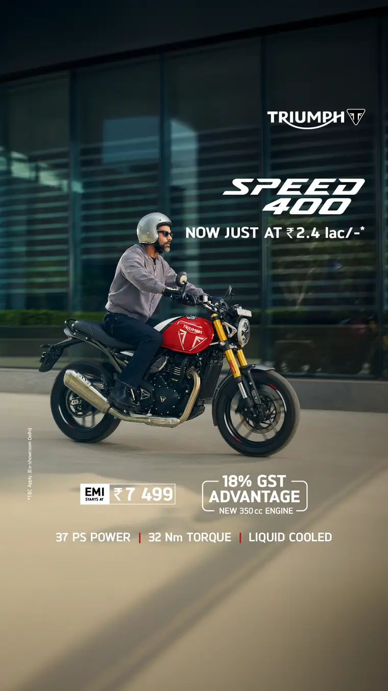 Triumph ad creative: SPEED 400