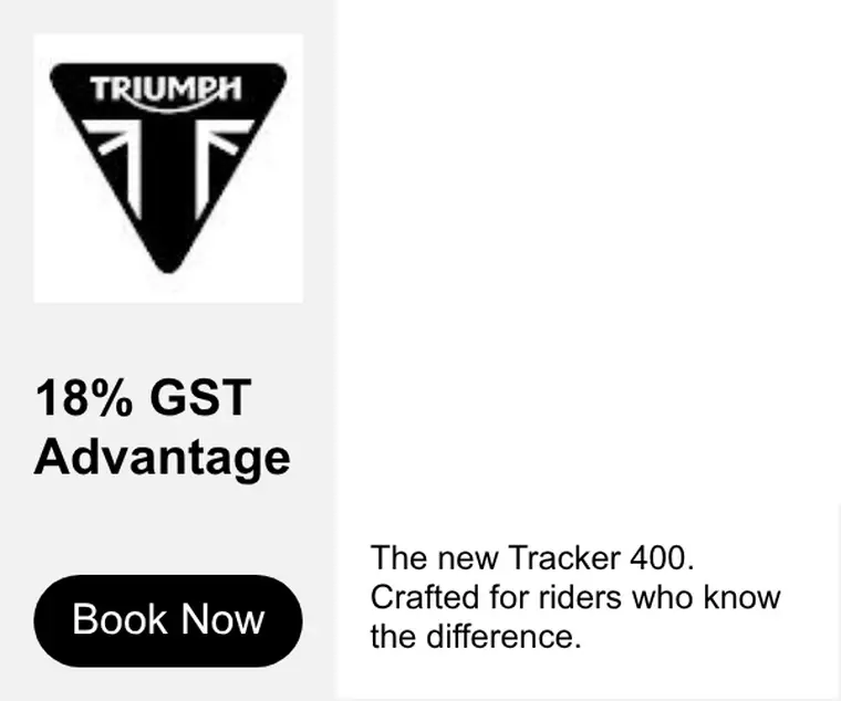 Triumph ad creative: 18% GST Advantage
