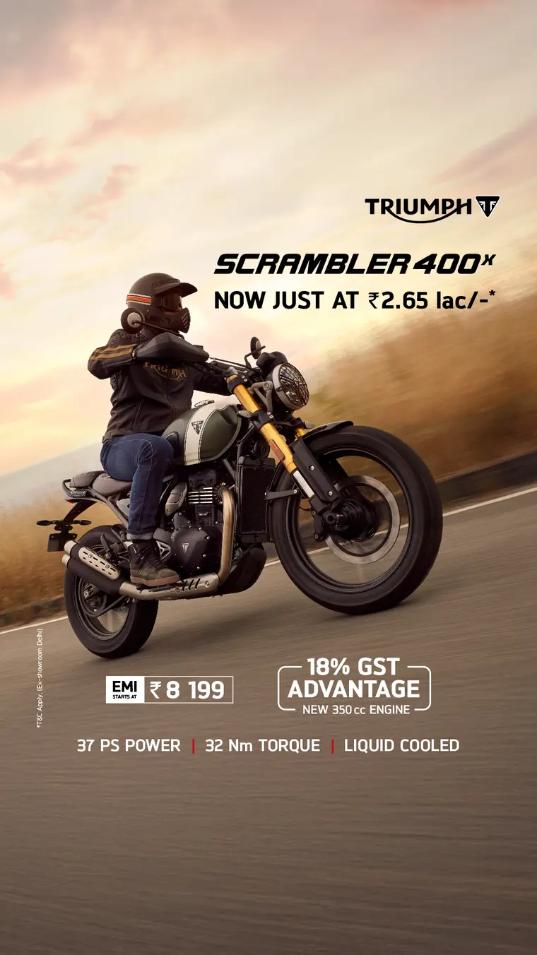 Triumph ad creative: SCRAMBLER 400X