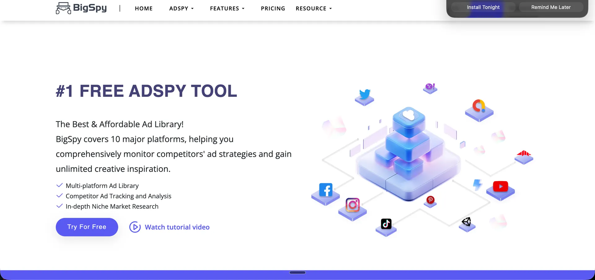 BigSpy interface