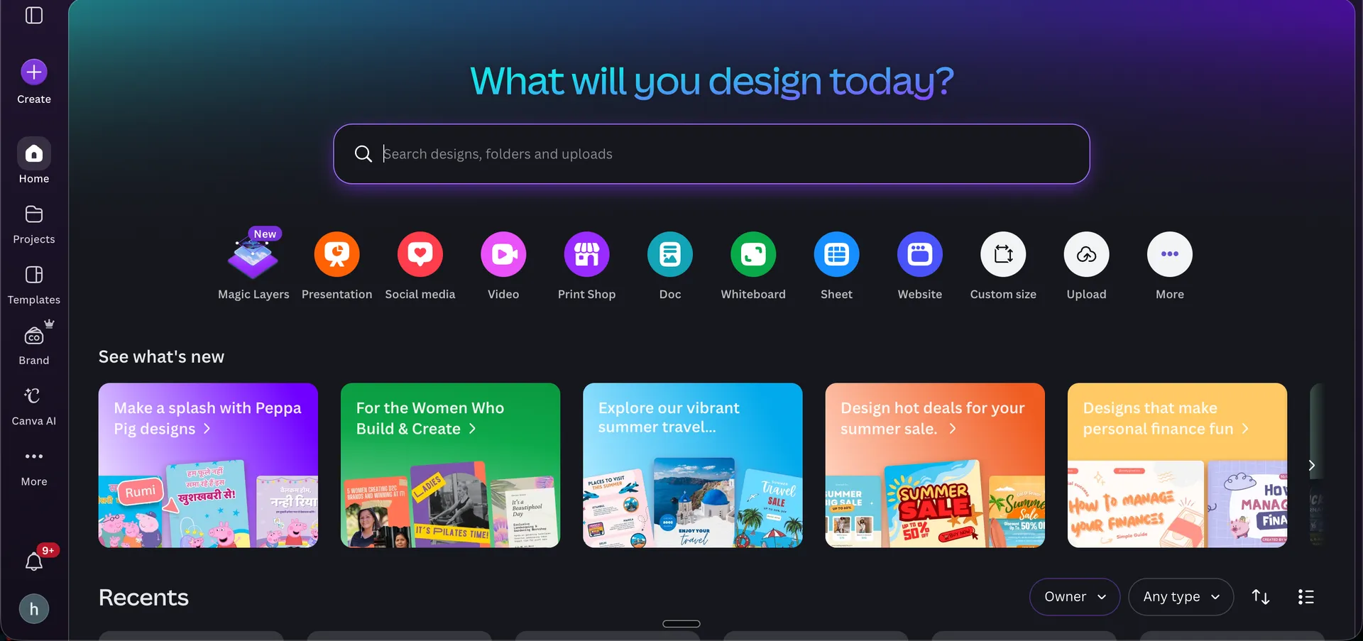 Canva interface