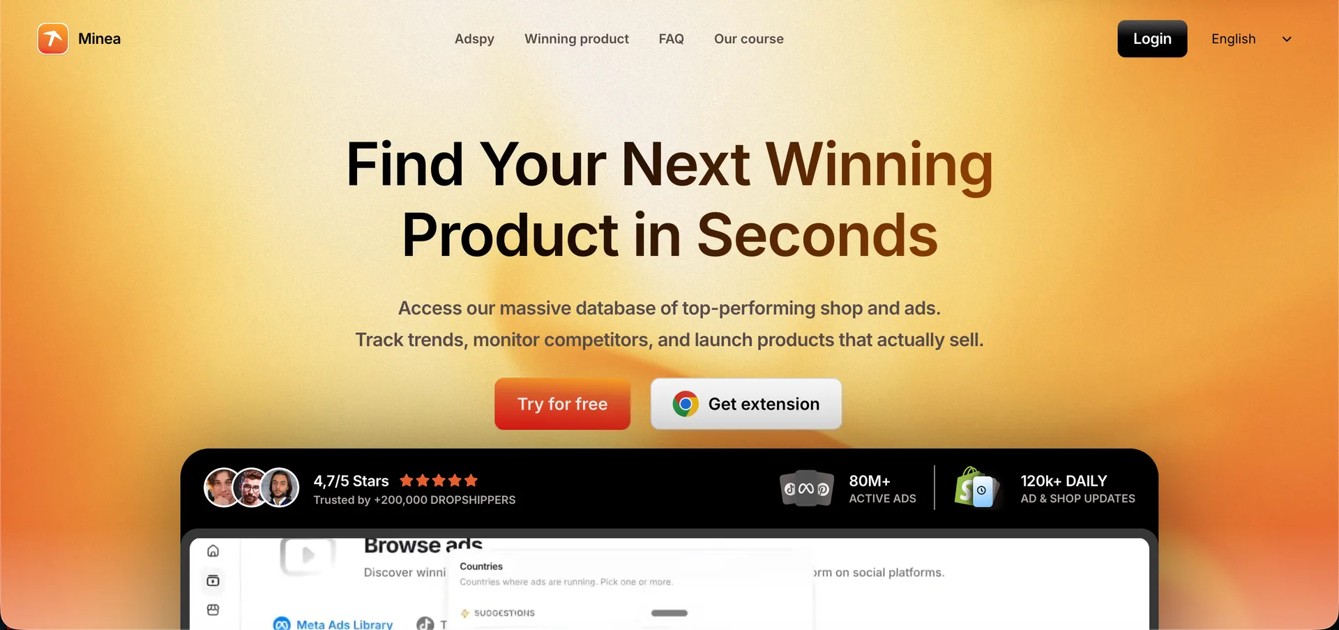 Minea interface