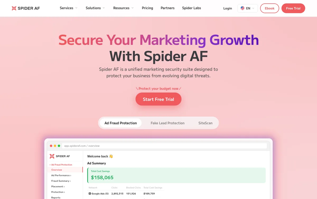 Spider AF homepage