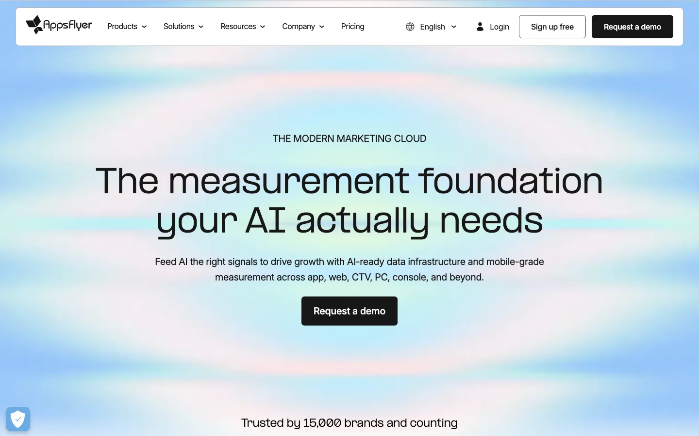 AppsFlyer homepage, modern marketing cloud for app growth