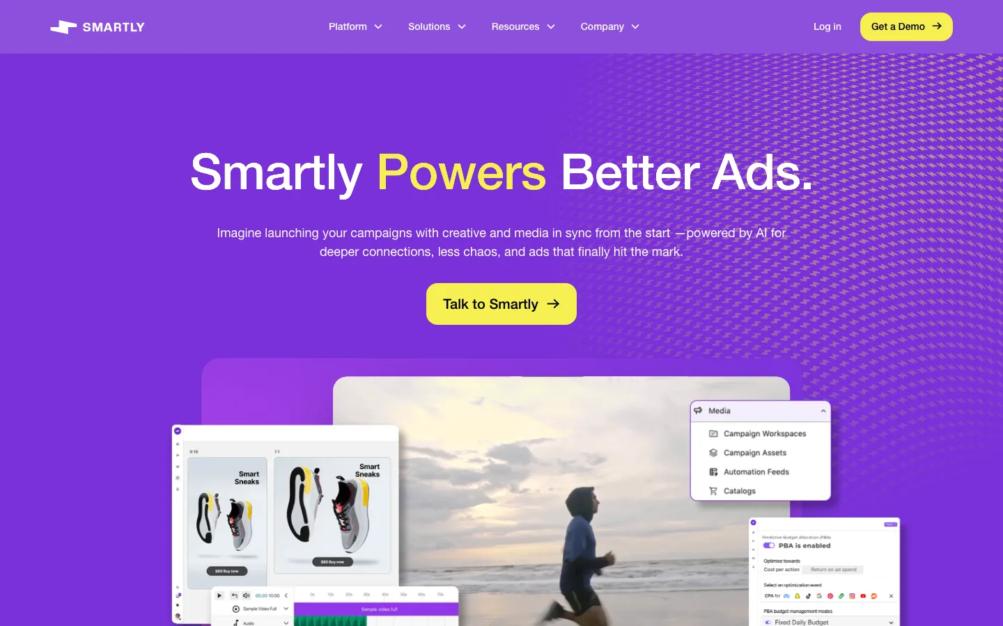 Smartly homepage describing its AI advertising platform