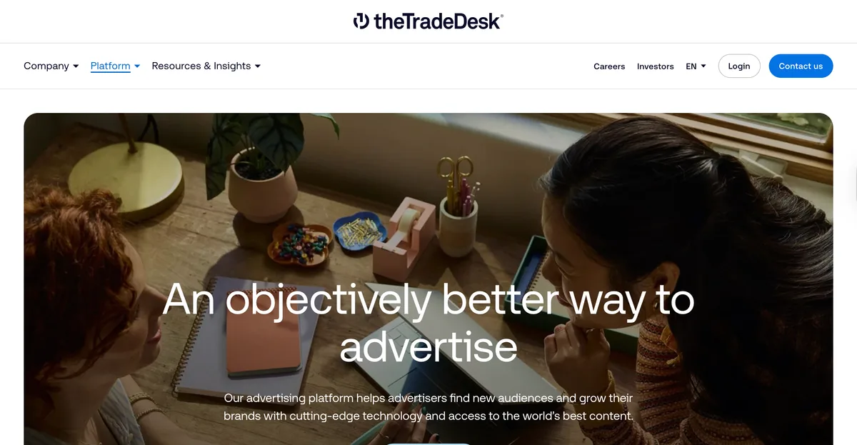 The Trade Desk homepage
