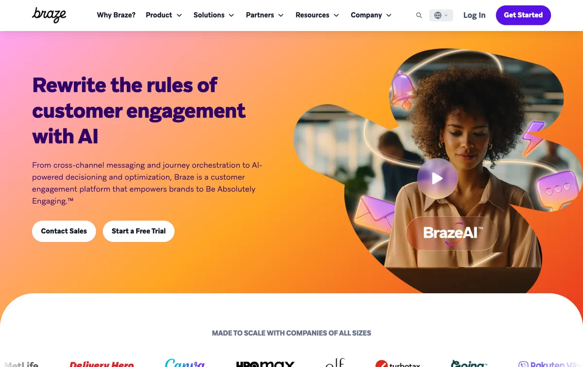 Braze homepage