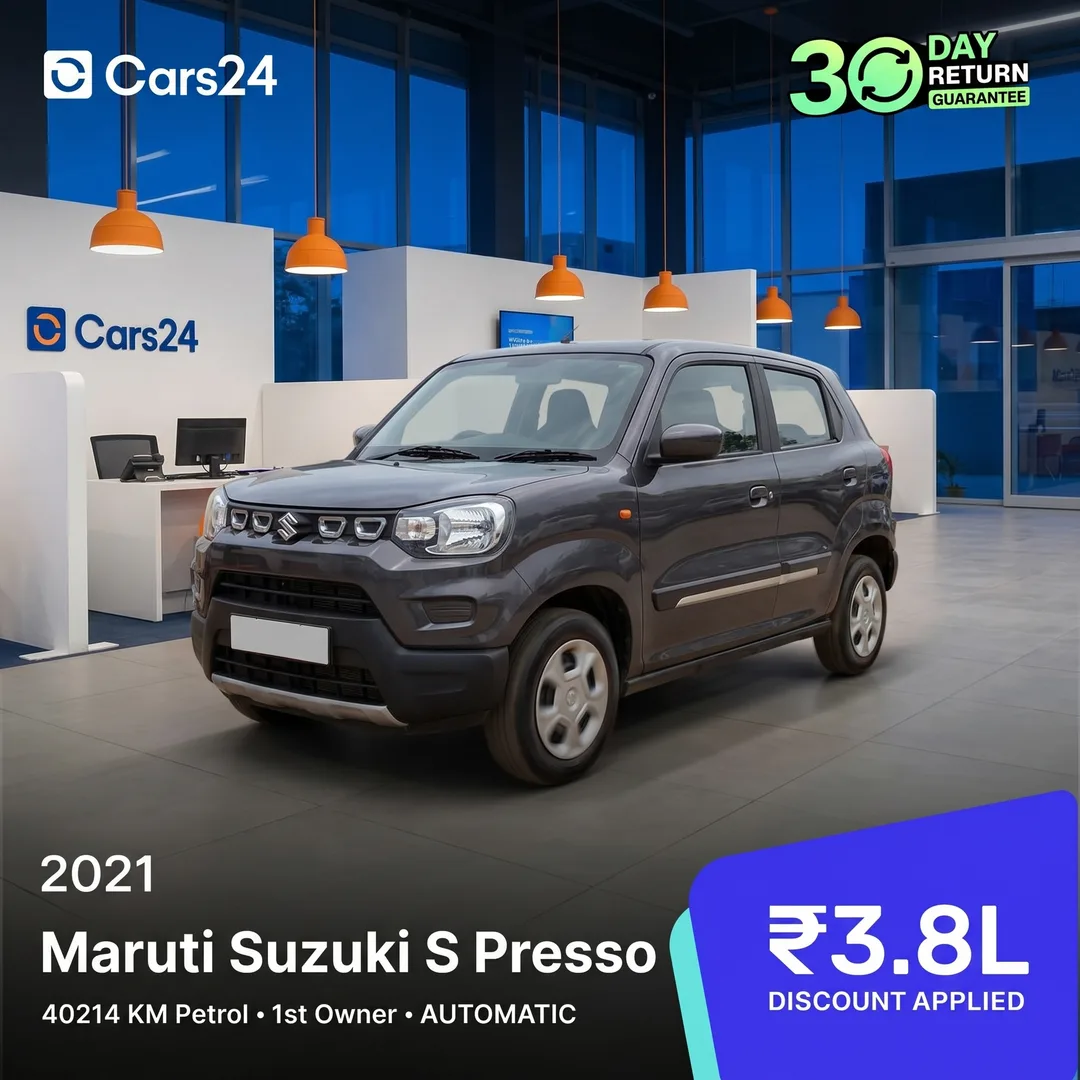 2021 Maruti S-Presso — Cars24 creative made with Hawky